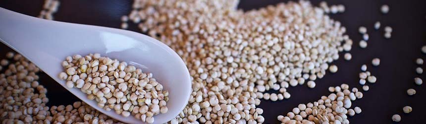 Quinoa con pesto, pomodorini e olive